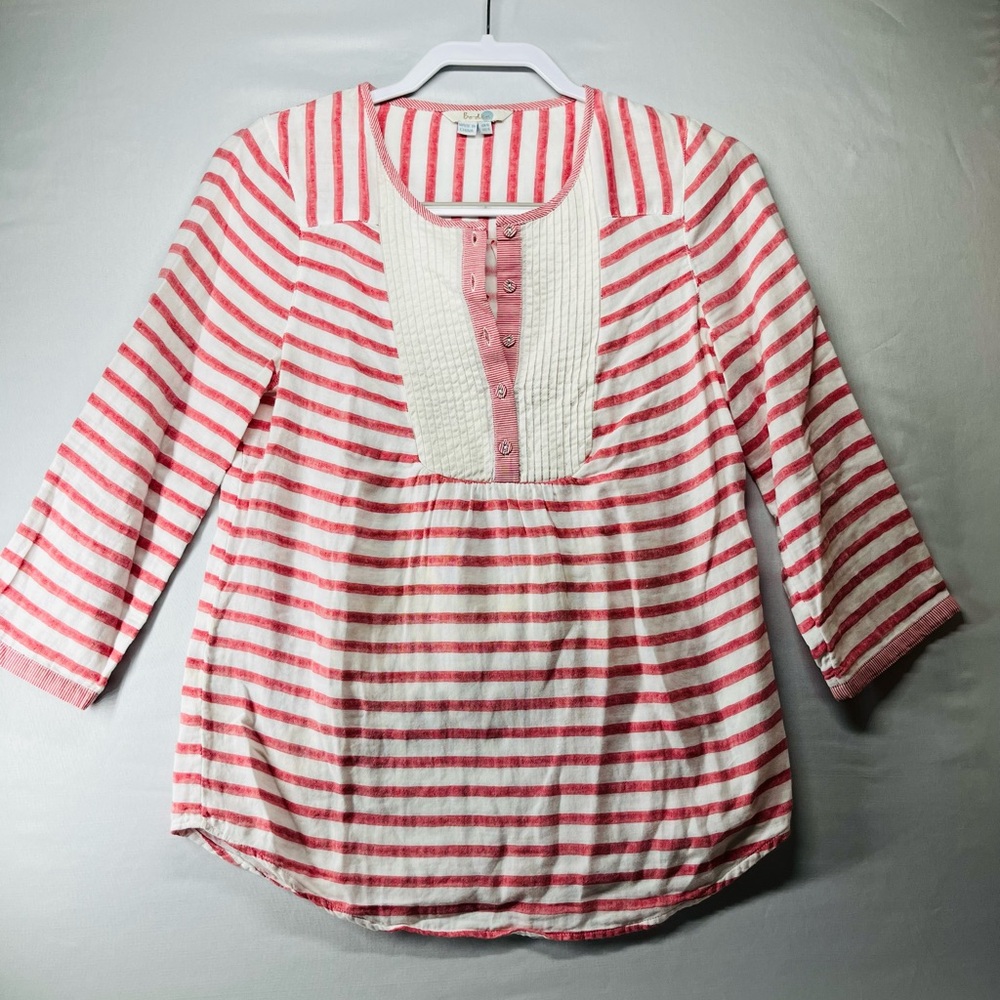 Boden Red and Cream‎ Striped Blouse